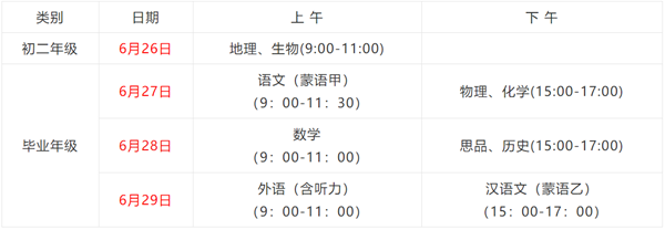 2021阿拉善中考时间,阿拉善2021中考科目安排