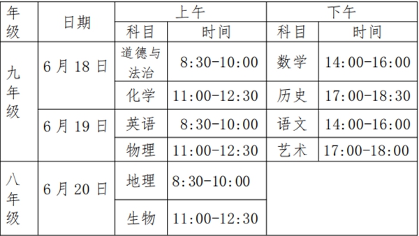 2021邵阳中考时间,邵阳2021中考科目安排