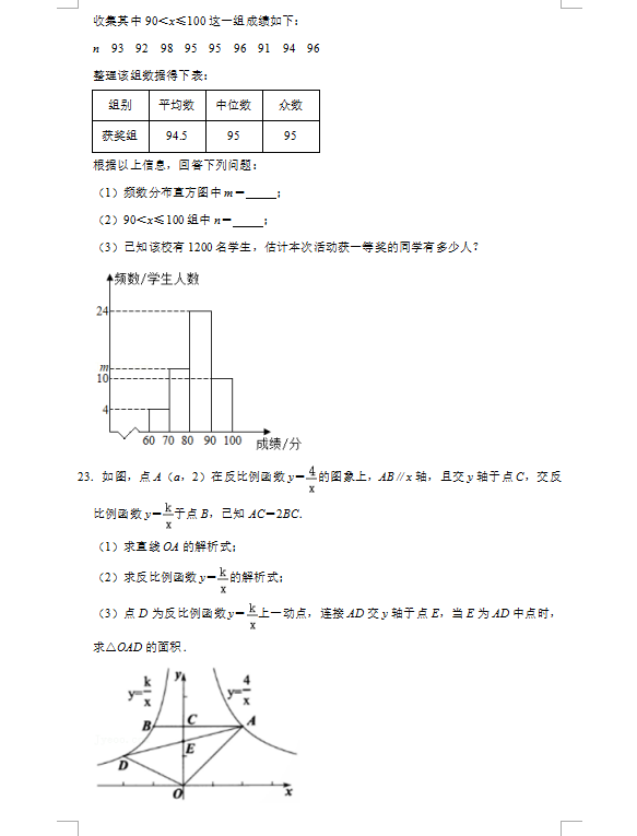 2021年湘潭中考数学试卷第六页