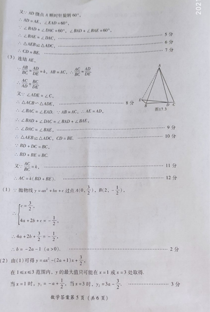 2021年四川乐山中考数学试卷及答案解析第5页