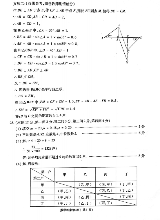 2021年青海西宁中考数学试卷及答案解析第4页