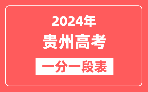 贵州高考一分一段表2024年位次查询表（含物理类、历史类）