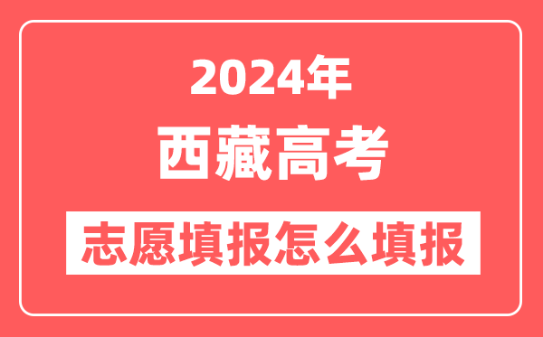 2024年西藏高考志愿填报怎么填报(附填报时间+入口)