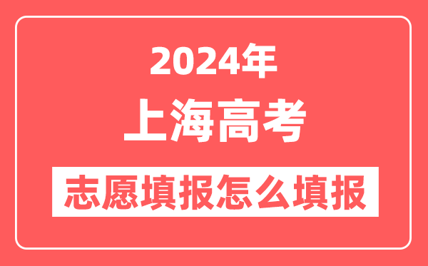 2024年上海高考志愿填报怎么填报(附填报时间+入口)