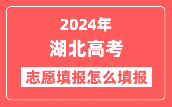 2024年湖北高考志愿填报怎么填报(附填报时间+入口)