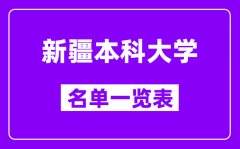 新疆本科大学名单一览表（21所完整版