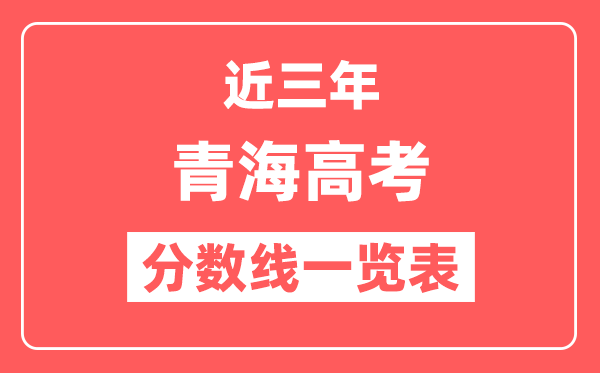 青海近三年高考分数线一览表（含2022-2024年）