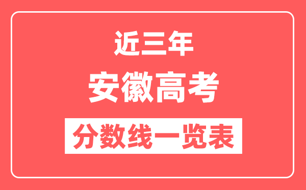 安徽近三年高考分数线一览表（含2022-2024年）