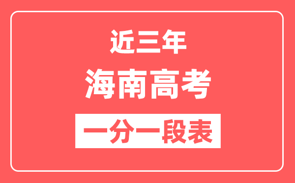 海南近三年高考一分一段表（含2022-2024年）